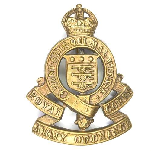 Royal Army Ordnance Corps cap badge made into sweetheart brooch