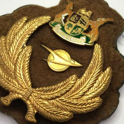 SA Railway Transport Service Brown Felt Padded Official`s Cap Badge