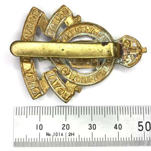 Royal Army Ordnance Corps cap badge with slide - King`s crown