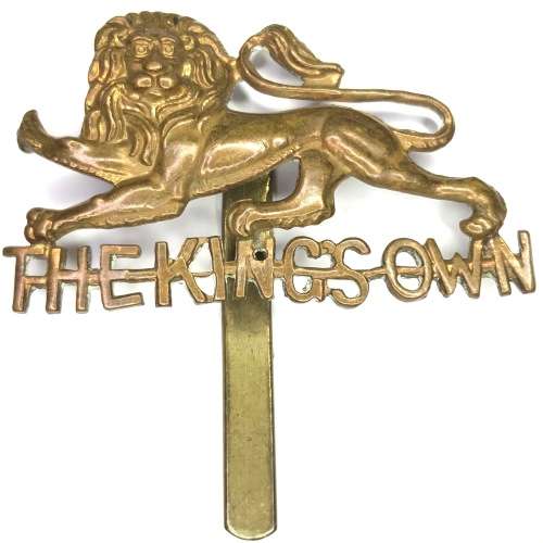 The Kings own Royal Lancaster regiment cap badge with slide