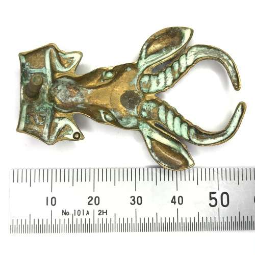 SA Infantry Bokkop brass cap badge - One screw pin missing