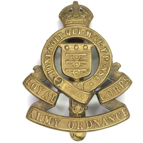 Royal Army Ordnance Corps Cap Badge with Slide