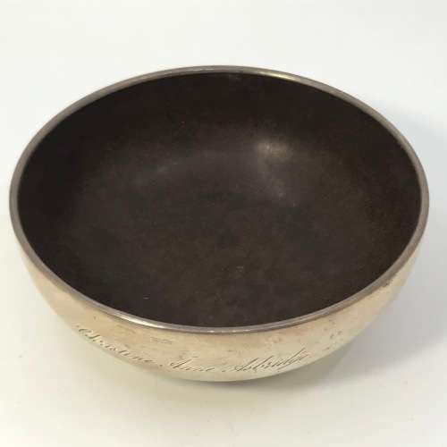 Hallmarked silver bowl with walnut inner-Made in Birmingham 1936 by J.Gloster Ltd - 95.5 grams