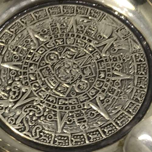 Pair of Mexican Plat-Mex-SA sterling silver ashtrays - Weighs 40 grams