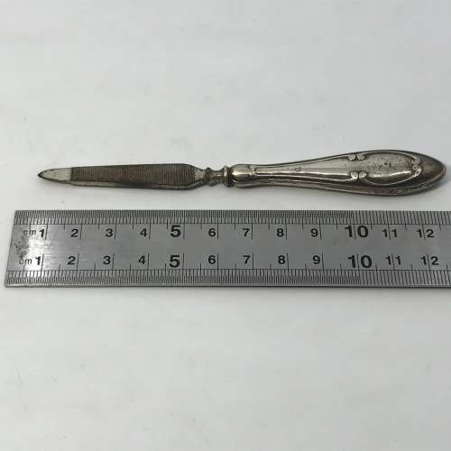 Antique hallmarked silver nail care stand with 4 tools - Birmingham 1918-1926 hallmarks- weighs 188g