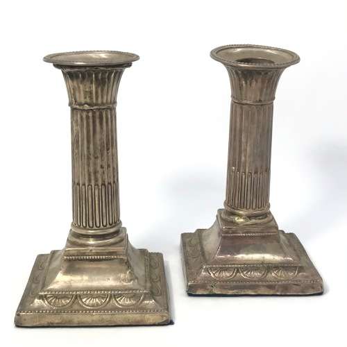 Hallmarked silver candle holders