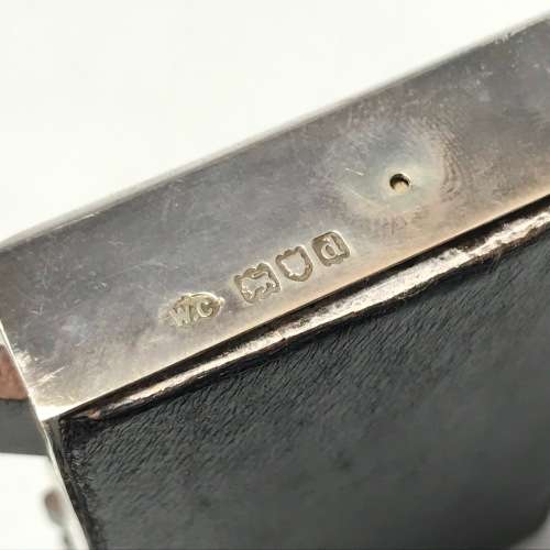 Pair of late Victorian silver hallmarked whist markers with wooden base - hallmarked London 1899