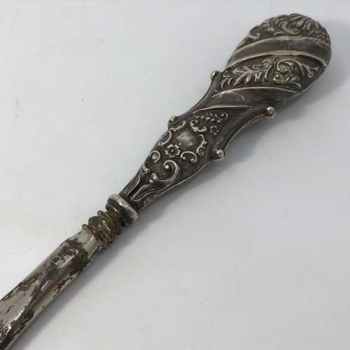 William Devenport 1899 Birmingham Shoehorn with Silver Hallmarked Handle, weight 111g