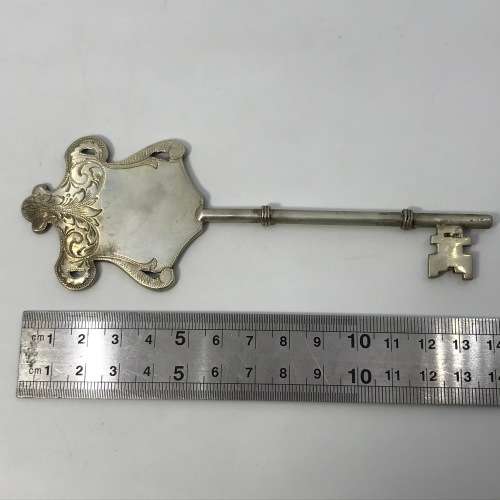 Vintage Silver Commemorative Key issued to Mev. FH Engelbrecht for hostel opening in Brandvlei