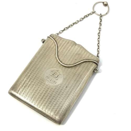 Sterling Silver Hallmarked Art Deco Cigarette Holder with Chain inscribed DJ - 24-4-24