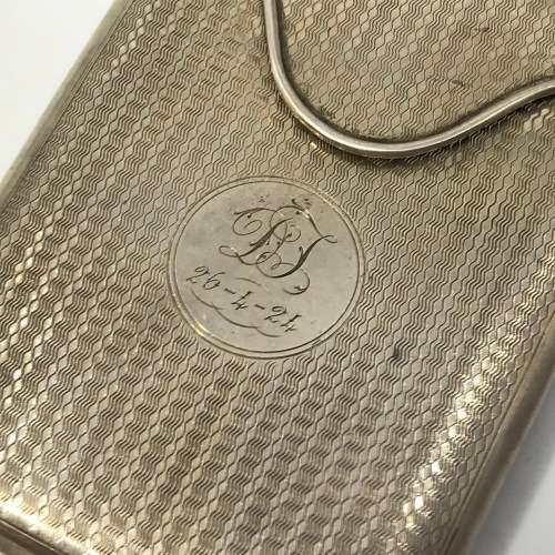 Sterling Silver Hallmarked Art Deco Cigarette Holder with Chain inscribed DJ - 24-4-24