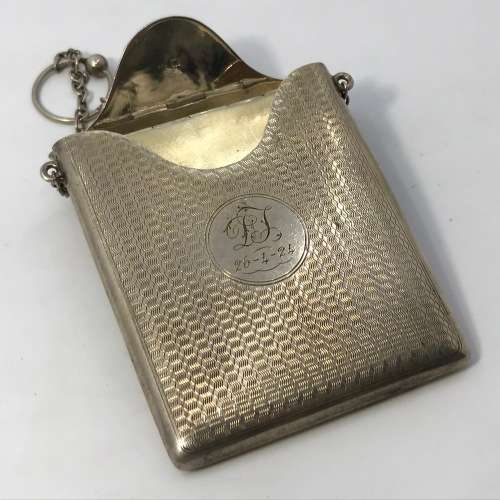 Sterling Silver Hallmarked Art Deco Cigarette Holder with Chain inscribed DJ - 24-4-24
