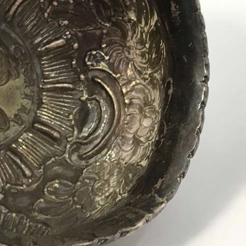 Early 1700`s Silver Wine Tasting Ladle with 1711 Silver Coin - VERY UNUSUAL and SCARCE - 38cm