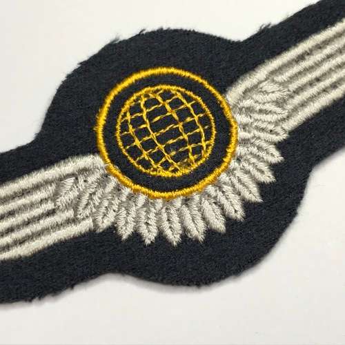 German Bundeswehr Luftwaffe air crew gold qualification cloth wing