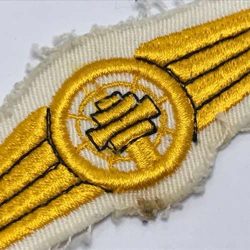 German Bundeswehr air safety control gold qualification cloth badge