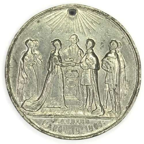 Lead medallion - marriage Prince of Wales to Princess Alexandra of Denmark 1863