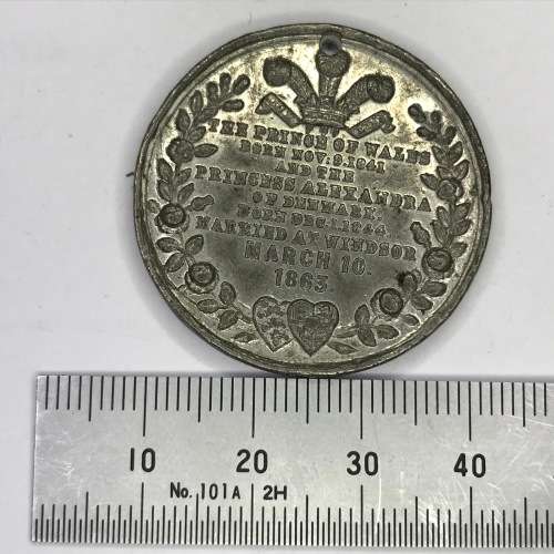 Lead medallion - marriage Prince of Wales to Princess Alexandra of Denmark 1863