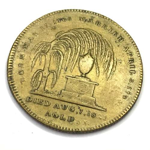 Death medallion for Caroline Queen consort of George 4 - Royalty died 1821 - Exceptional condition