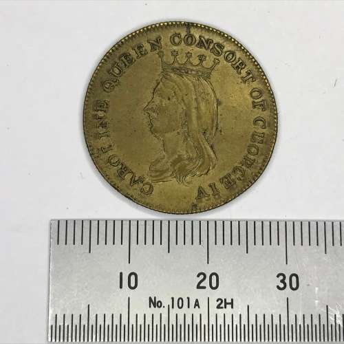 Death medallion for Caroline Queen consort of George 4 - Royalty died 1821 - Exceptional condition