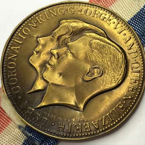 George VI Coronation Medallion with Ribbon