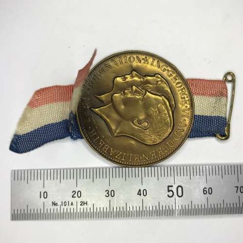 George VI Coronation Medallion with Ribbon