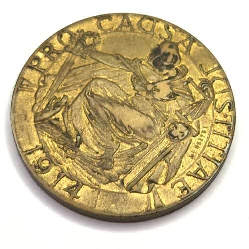 WW1 1914 ` Pro Causa Justitiae ` Medallion