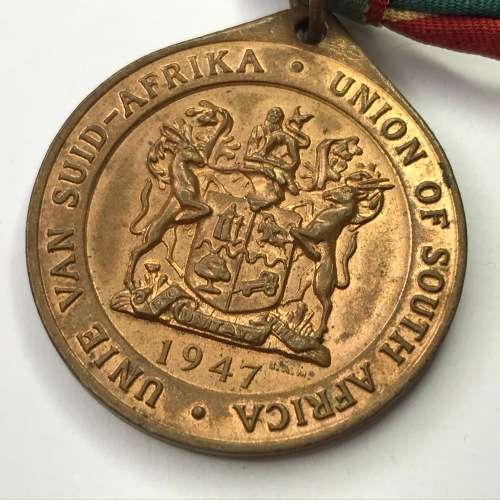 1947 Royal visit to South Africa medallion with original ribbon