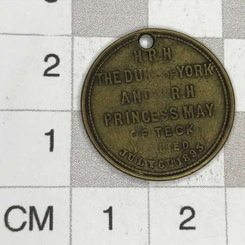 His Royal Highness the Duke of York and princess May of Teck - married 6 July 1893 medallion