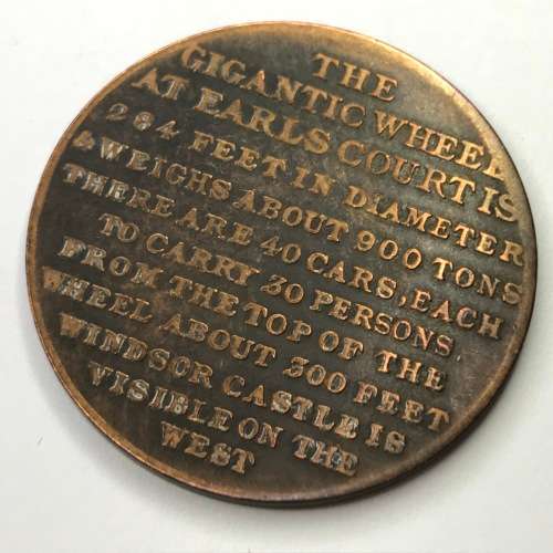 1903 Medallion for the Gigantic Wheel at Earls Court
