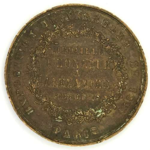 Exposition Universelle de 1855 Medaille D`Honneur A Alexandre Paris medallion