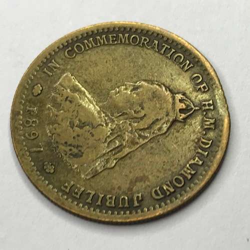 1897 Queen Victoria Barratt and Co`s sweets are pure medallion / token
