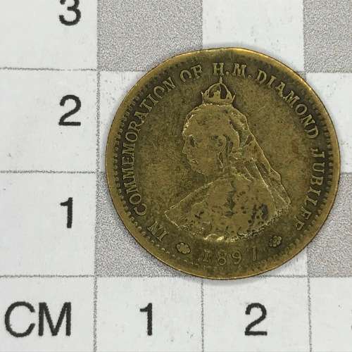 1897 Queen Victoria Barratt and Co`s sweets are pure medallion / token