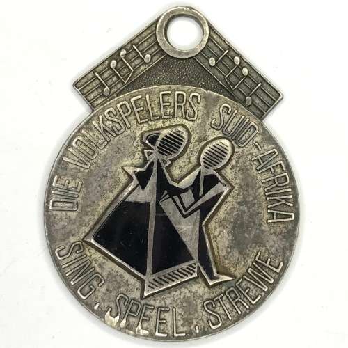 Sterling silver Volkspele medallion made by SA Mint
