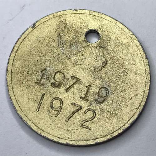 1972 City of Cape Town dog license number 19719