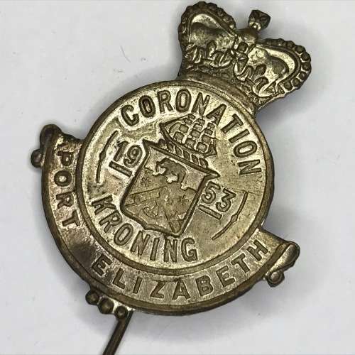 1953 Port Elizabeth Coronation pin badge