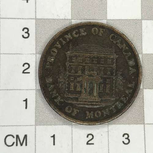 1844 Province of Canada - Bank of Montreal half penny token