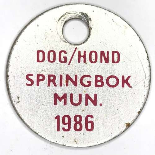 1986 Springbok Municipality dog licence