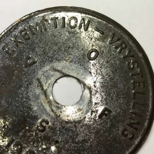 1984 Orange Free state exemption license tag