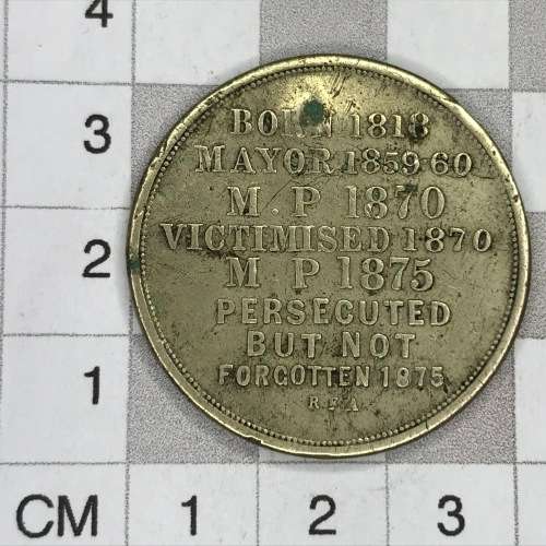 1875 J.H Tillett commemorative coin. He was an English Liberal Party Politician