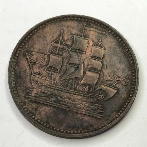 Canadian Ships Colonies and Commerce half penny token, excellent condition