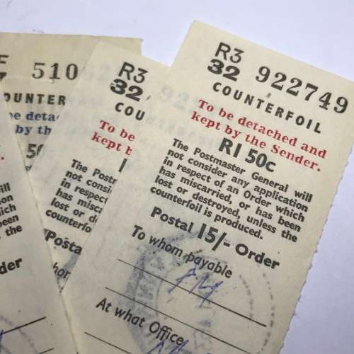 Lot of 5 Nairobi Office Postal Order - Counterfails - 1963