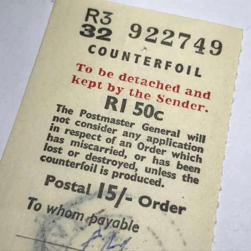 Lot of 5 Nairobi Office Postal Order - Counterfails - 1963