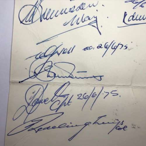 SA Army card to Kpl. I.M.van der Merwe - Signed by members 26 June 1975