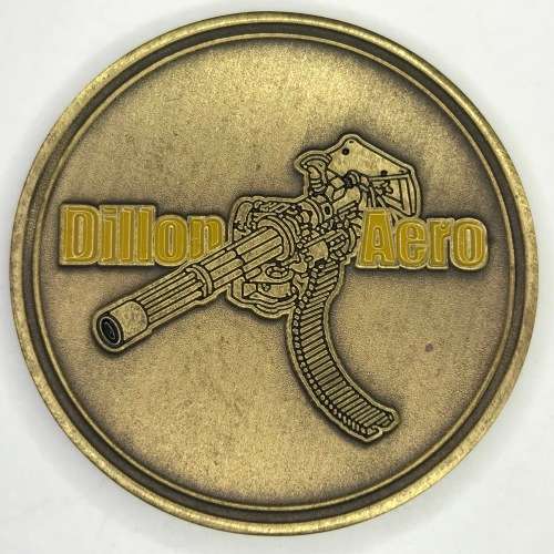 Dillon Aero shooting challenge coin - He who shoots the most. the fastest, wins