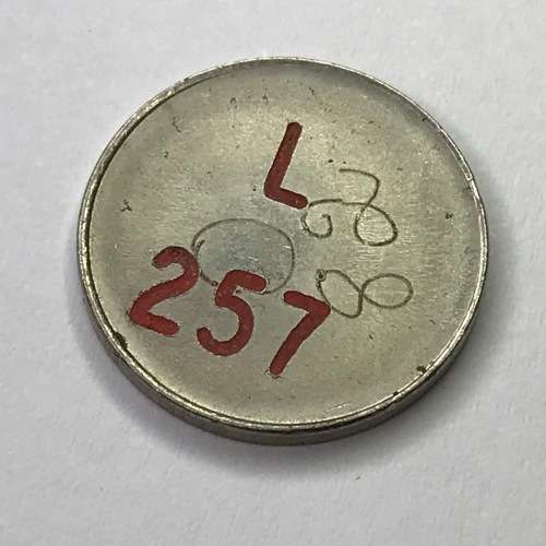 General Post Office 5 cent token - number L 257