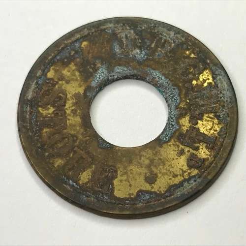 De Beers Consolidated mines one shilling token with central hole
