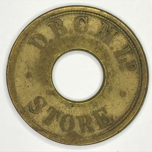 De Beers Consolidated mines 1 shilling token with central hole - Set 1