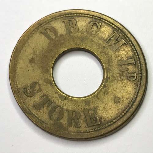 De Beers Consolidated mines 1 shilling token with central hole - Set 1
