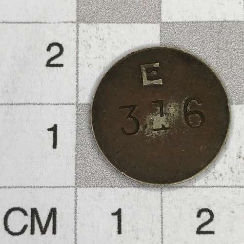 General Post Office Silver 3d Tickey Token - number E316