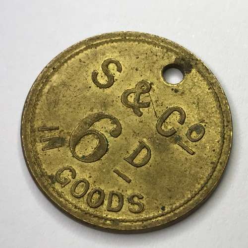 Strachan and Co 6d token - Weighs 4.3grams - Low known mintage